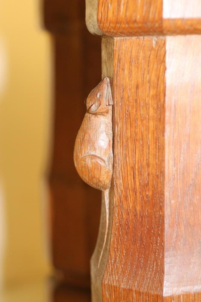 AN ADZED OAK DINING TABLE BY ROBERT THOMPSON Image