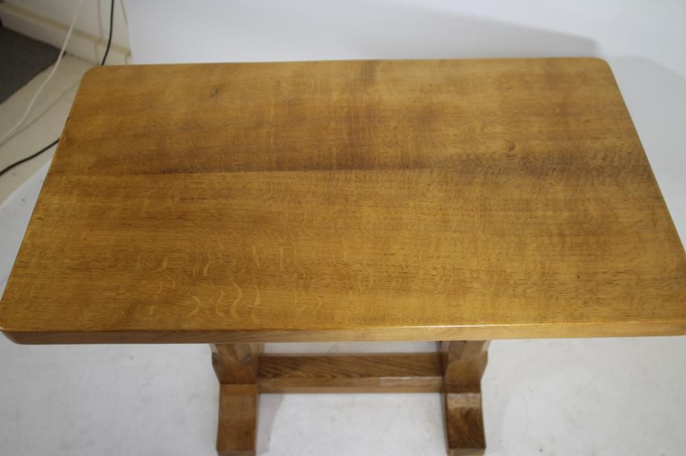 AN OAK SIDE TABLE BY ROBERT THOMPSON Image