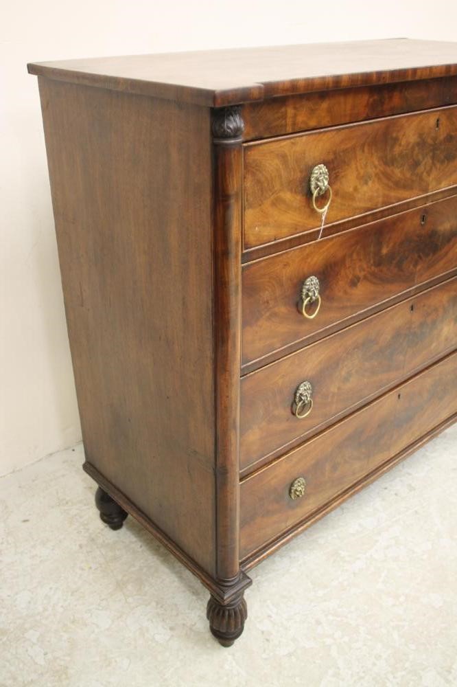 AN EARLY VICTORIAN MAHOGANY SECRETAIRE CHEST Image