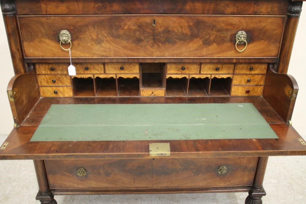 AN EARLY VICTORIAN MAHOGANY SECRETAIRE CHEST Image