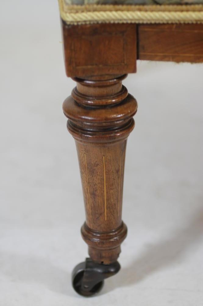 A LATE VICTORIAN MAHOGANY FRAMED BOUDOIR ARMCHAIR Image