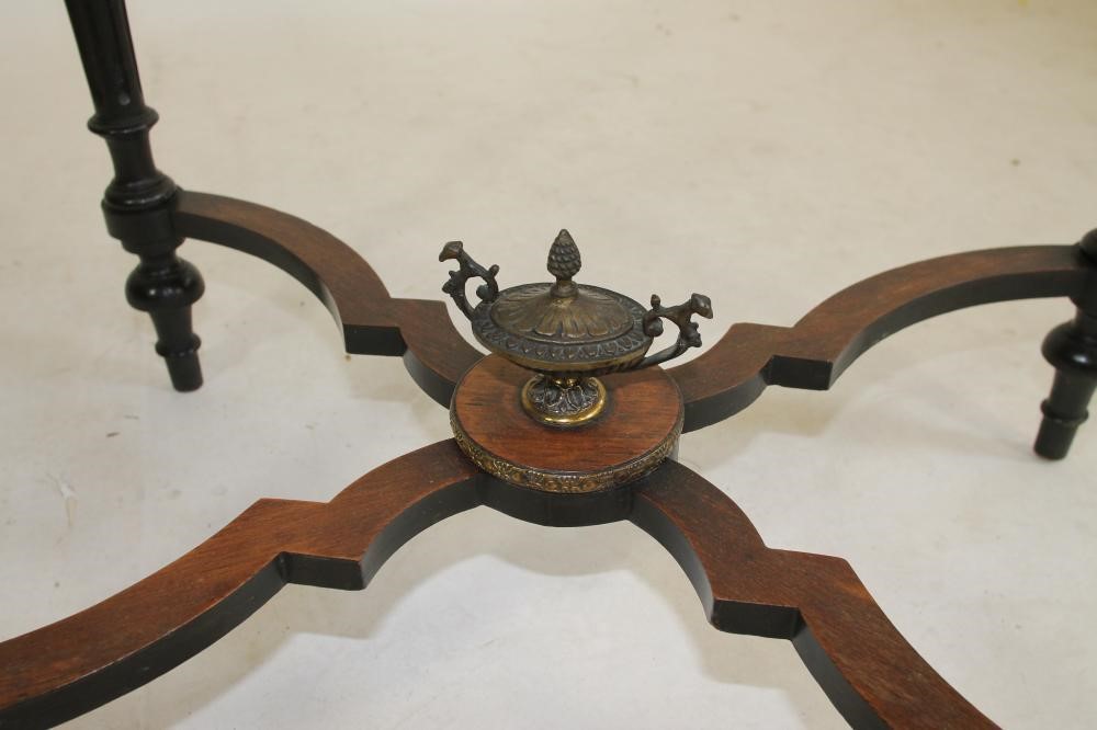 A VICTORIAN KINGWOOD AND MARQUETRY FOLDING CARD TABLE in the French revival style richly inlaid with Image