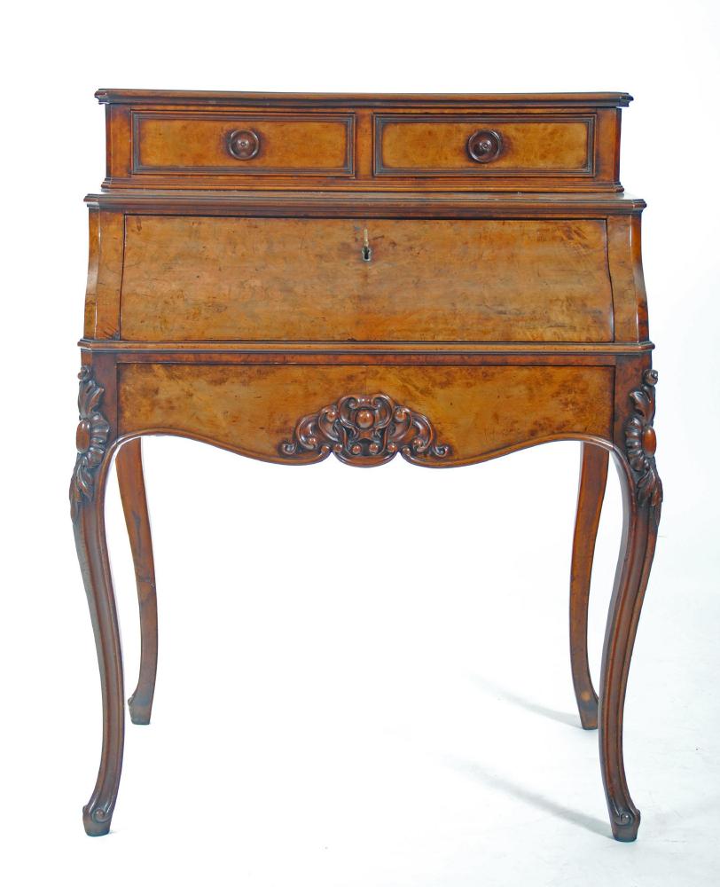 A BURR WALNUT DESK Image