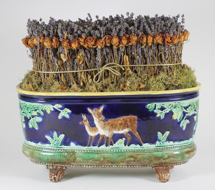 A CONTINENTAL MAJOLICA JARDINIERE Image