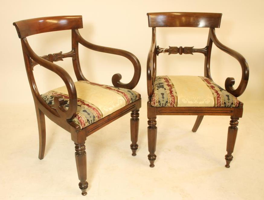 A PAIR OF WILLIAM IV MAHOGANY ELBOW CHAIRS Image
