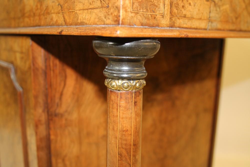 AN EARLY VICTORIAN BURR WALNUT DAVENPORT with stringing Image