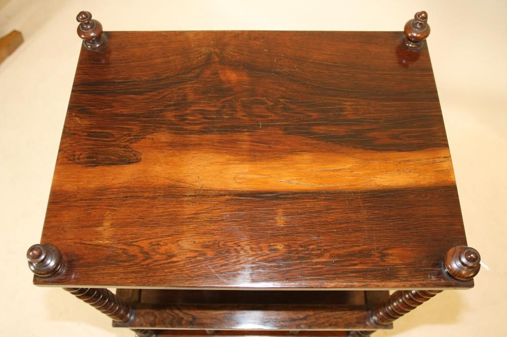 A VICTORIAN ROSEWOOD WHATNOT CANTERBURY of oblong form Image