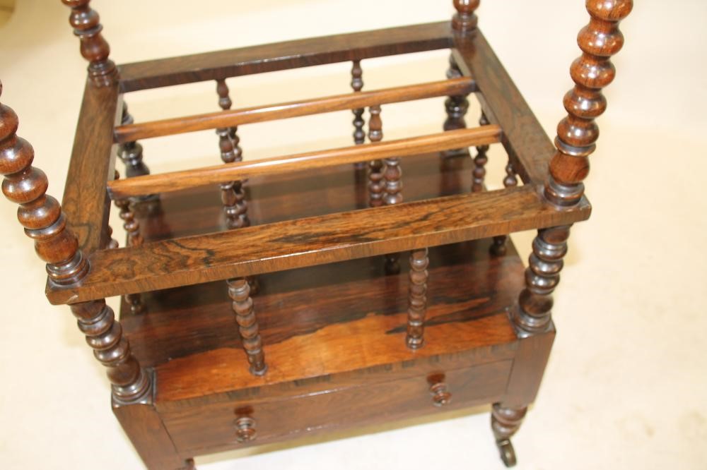 A VICTORIAN ROSEWOOD WHATNOT CANTERBURY of oblong form Image