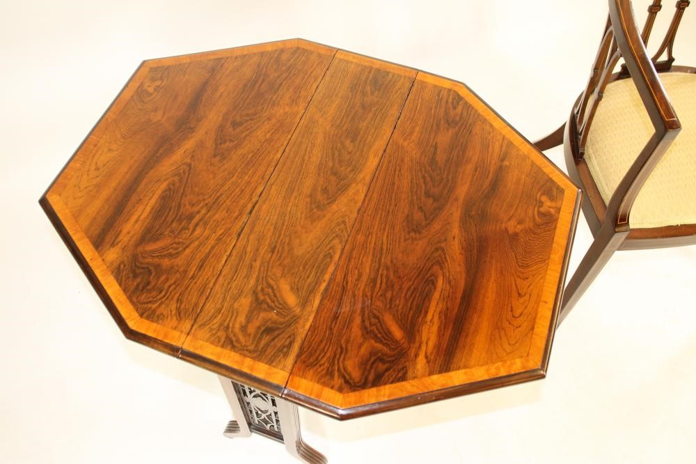 A LATE VICTORIAN ROSEWOOD SUTHERLAND TABLE Image