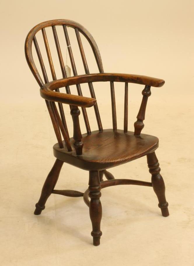 A CHILD'S ASH AND ELM WINDSOR ARMCHAIR by F. Walker Image