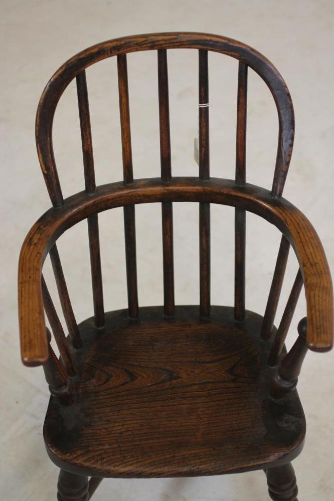 A CHILD'S ASH AND ELM WINDSOR ARMCHAIR by F. Walker Image