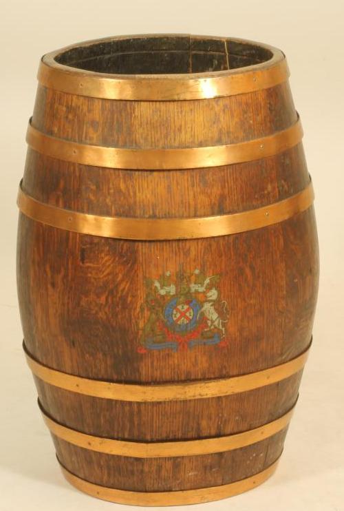 A COOPERED OAK STICK BARREL Image