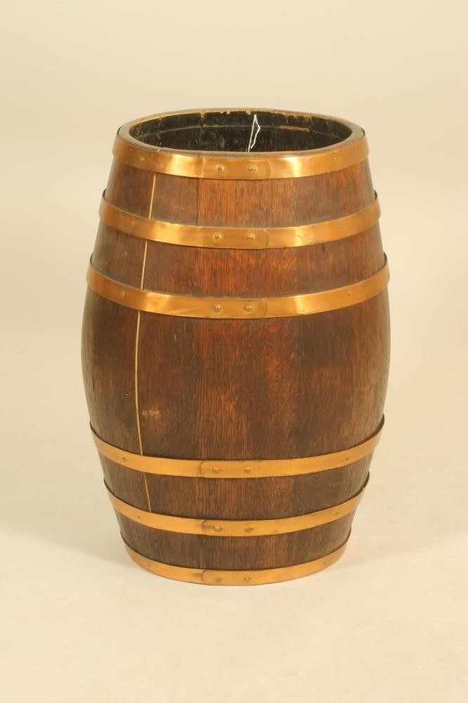 A COOPERED OAK STICK BARREL Image