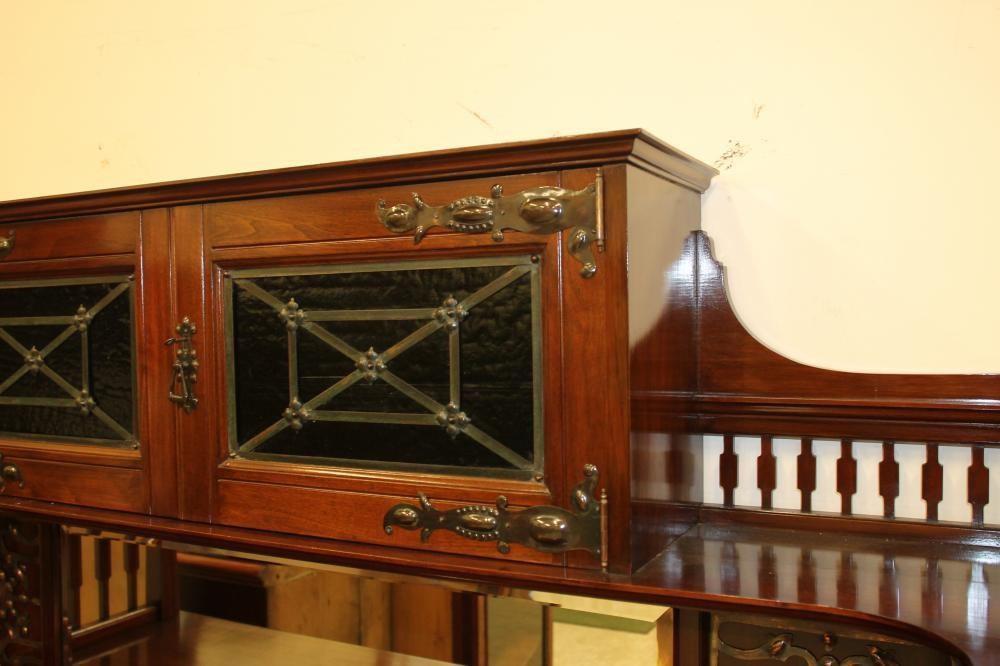 A VICTORIAN MAHOGANY ARTS AND CRAFTS STYLE SIDEBOARD Image