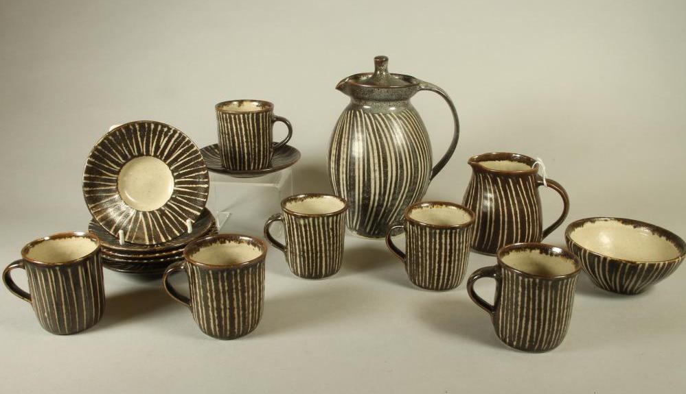 A MICHAEL LEACH "YELLAND" STUDIO COFFEE SERVICE Image