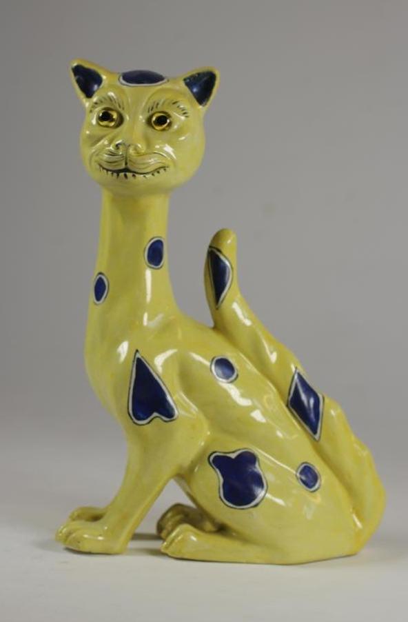 A MOSANIC STYLE EARTHENWARE CAT Image