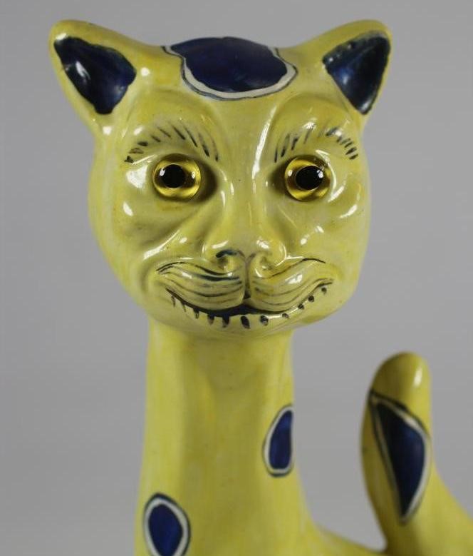 A MOSANIC STYLE EARTHENWARE CAT Image