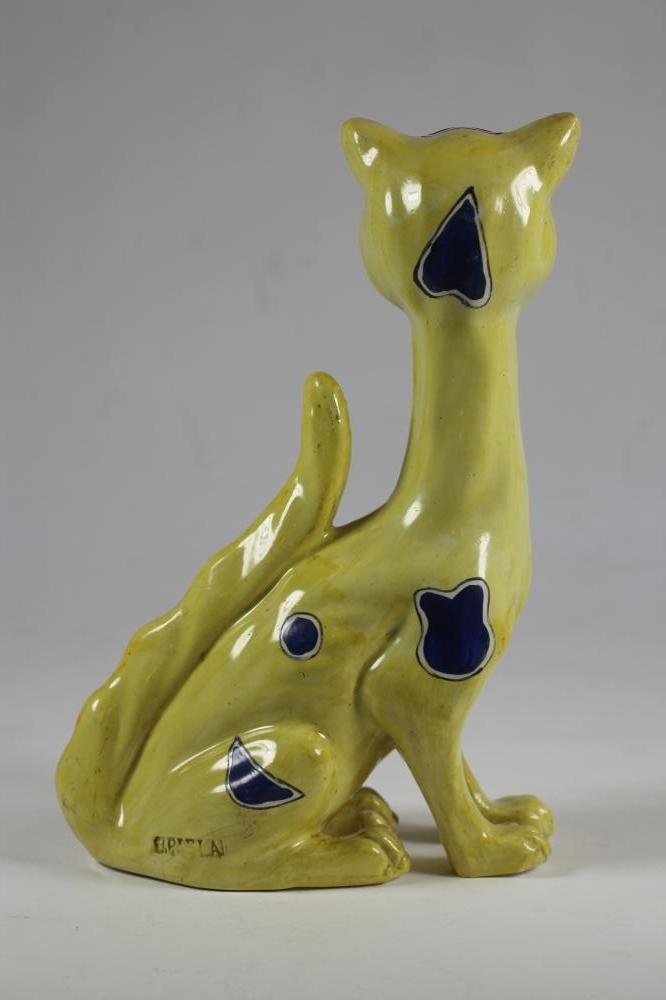 A MOSANIC STYLE EARTHENWARE CAT Image