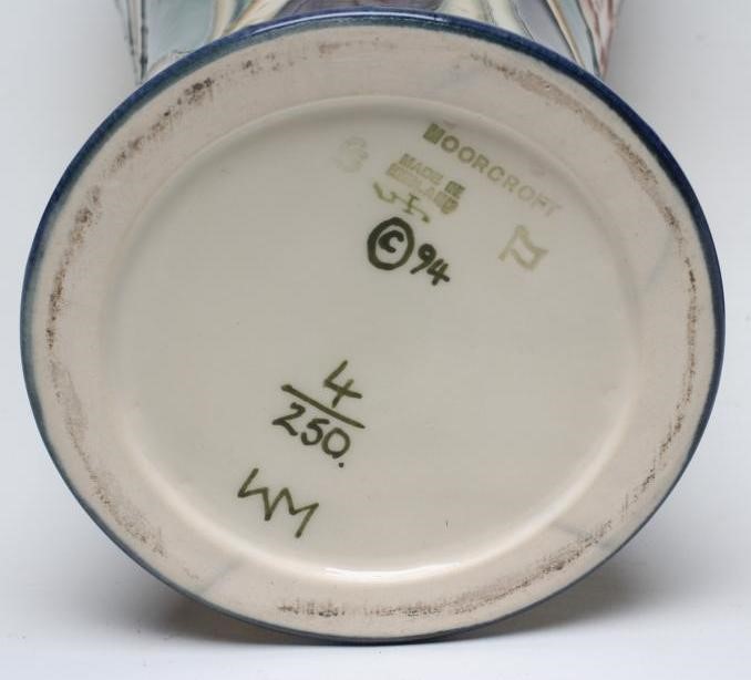 A PAIR OF MOORCROFT POTTERY DAFFODIL PATTERN VASES Image