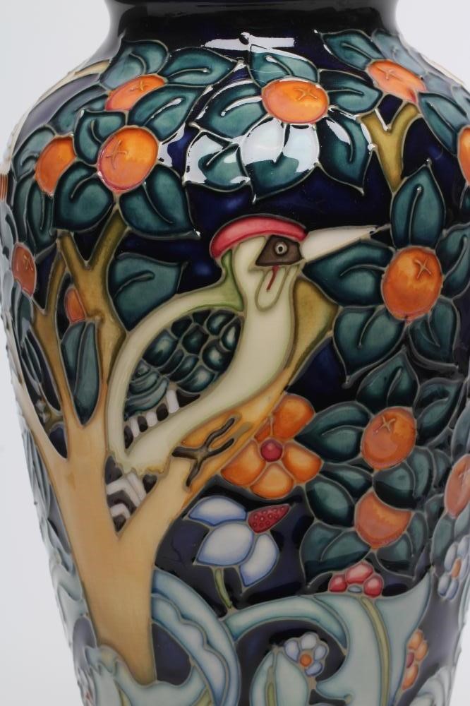 A MOORCROFT POTTERY TREE BARK THIEF PATTERN VASE Image