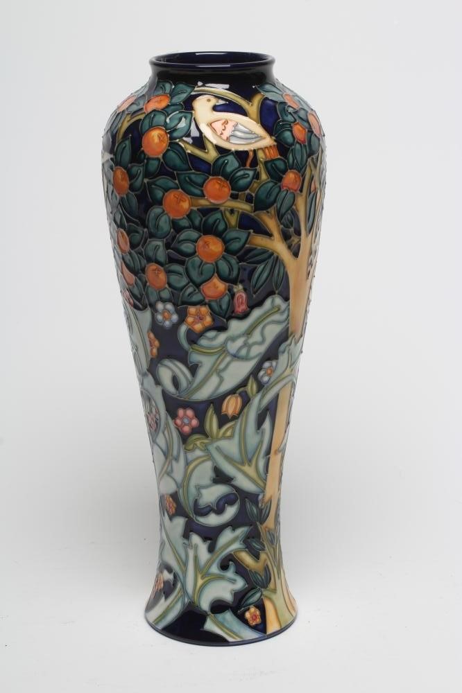 A MOORCROFT POTTERY TREE BARK THIEF PATTERN VASE Image