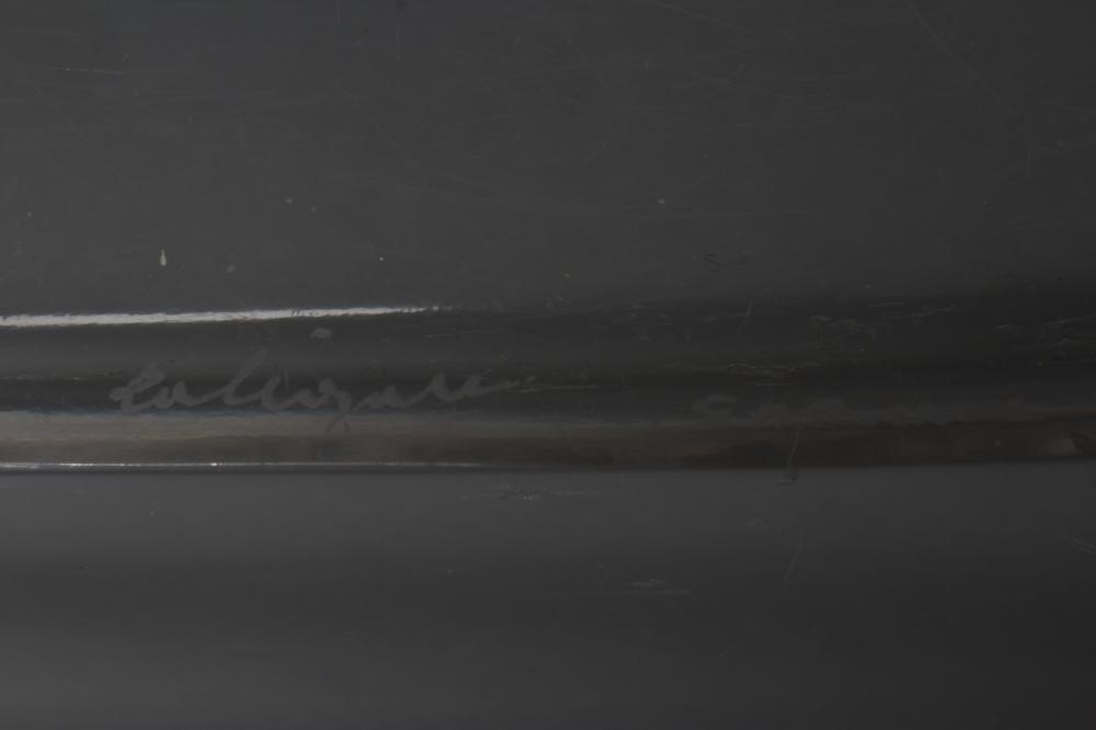 A LALIQUE CHENE CLEAR GLASS TRAY with everted acorn and oak leaf moulded frosted rim Image