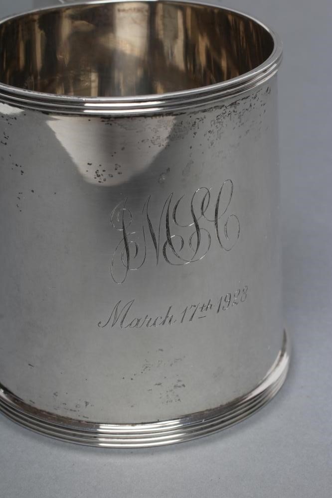 A SILVER CHRISTENING MUG Image