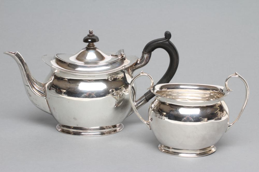 A SILVER BACHELOR'S TEAPOT AND SUGAR BASIN Image