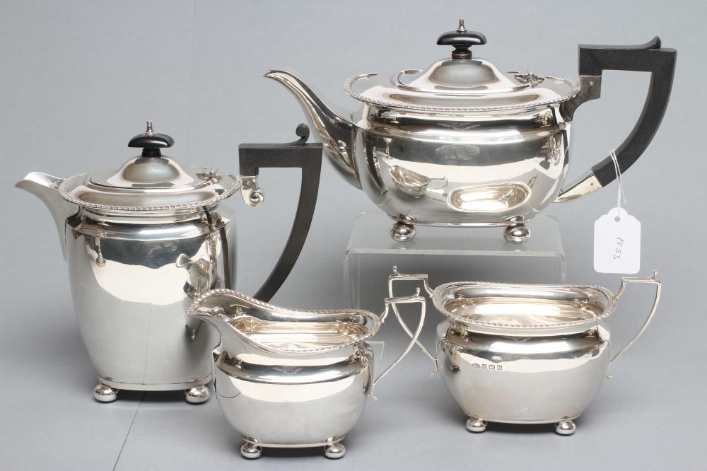 A FOUR PIECE SILVER TEA AND COFFEE SERVICE Image