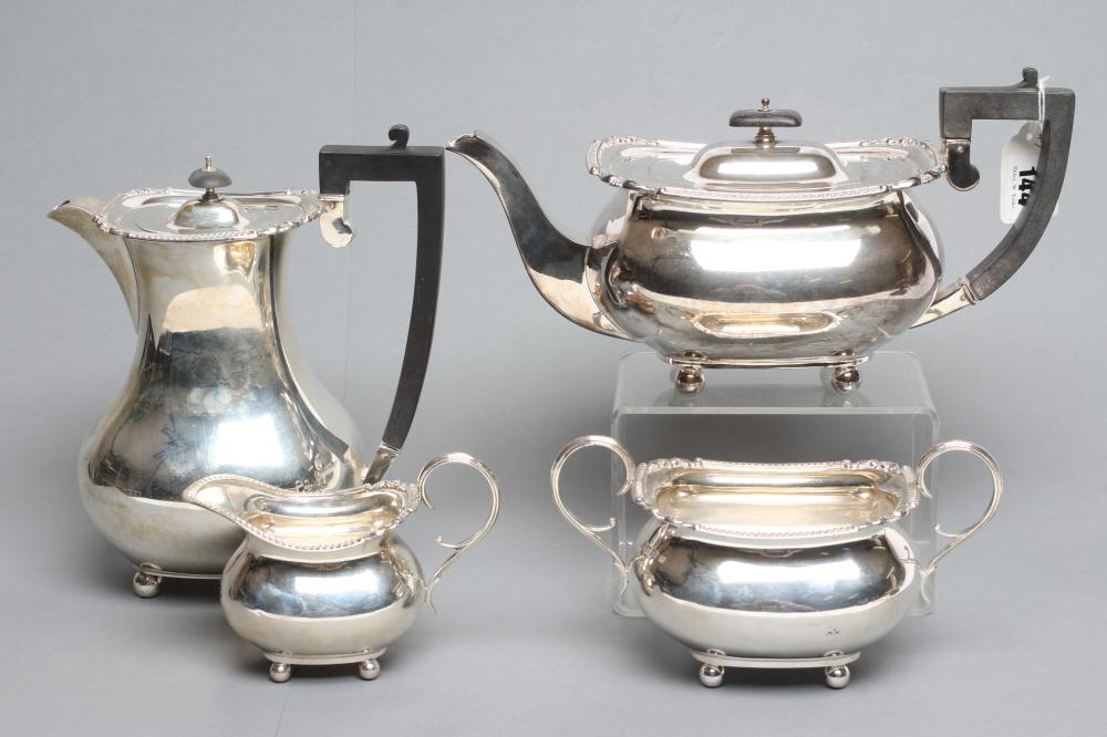 A FOUR PIECE SILVER TEA AND COFFEE SERVICE Image
