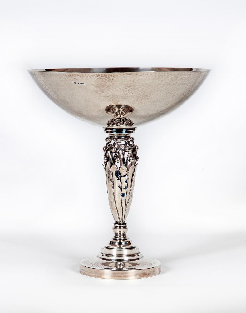 A GEORG JENSEN SILVER HIGH PEDESTAL TAZZA Image