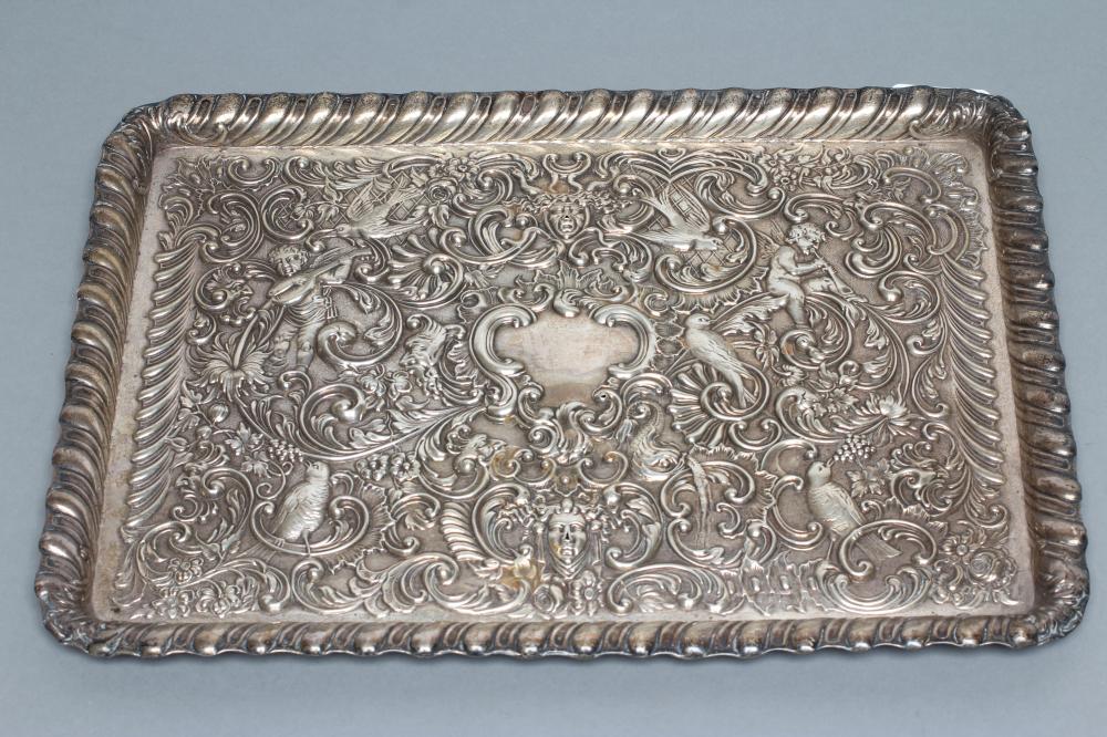 AN EDWARDIAN SILVER DRESSING TABLE TRAY Image