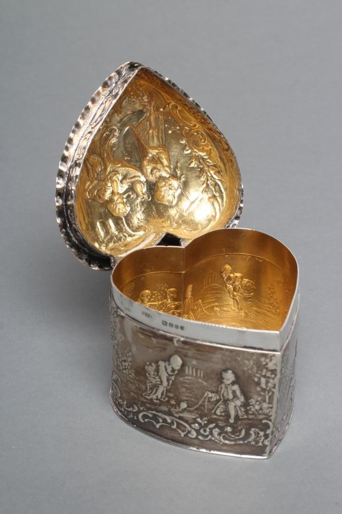 A LATE VICTORIAN DUTCH SILVER HEART SHAPED DRESSING TABLE BOX Image