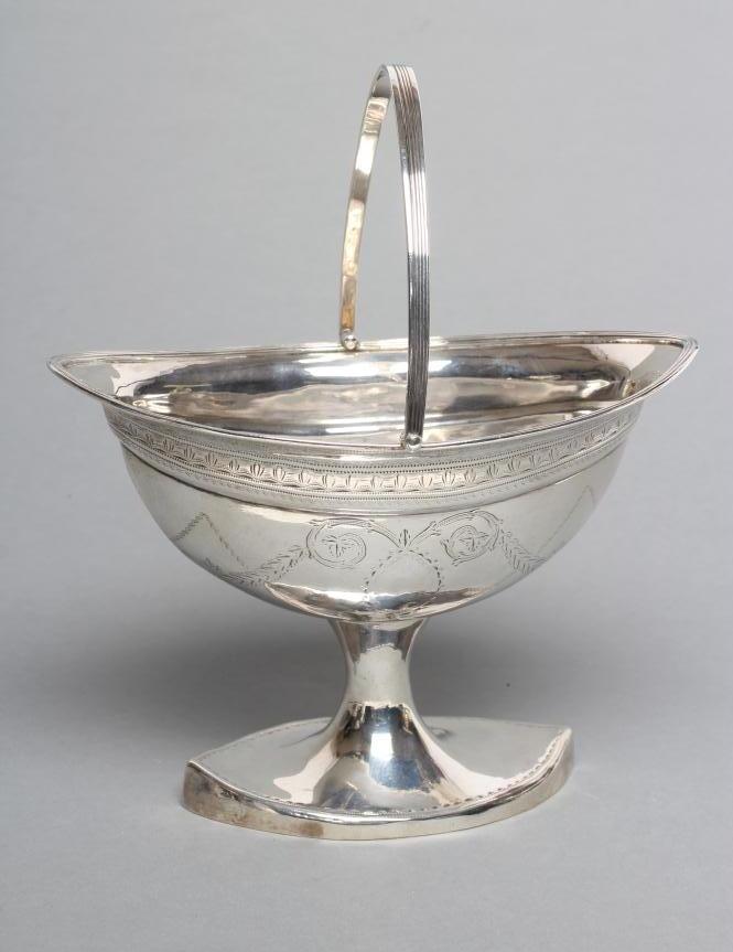 A LATE GEORGE III IRISH SILVER SUGAR BASKET Image