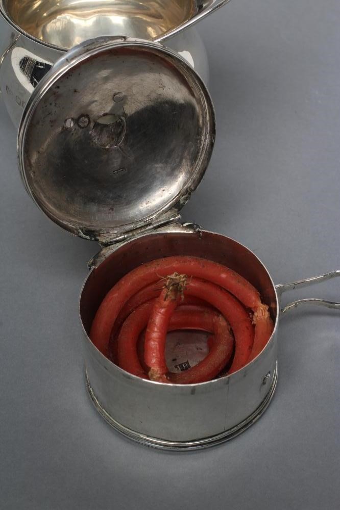 A GEORGE III SILVER TRAVELLING BOUGIE BOX Image