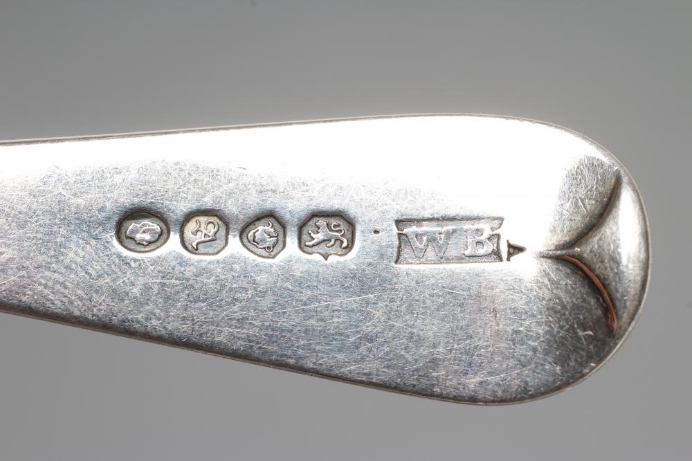 A SET OF SIX WILLIAM IV SILVER OLD ENGLISH PATTERN DESSERT SPOONS Image