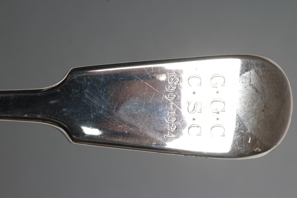 AN EDWARDIAN SILVER FIDDLE PATTERN BASTING SPOON Image