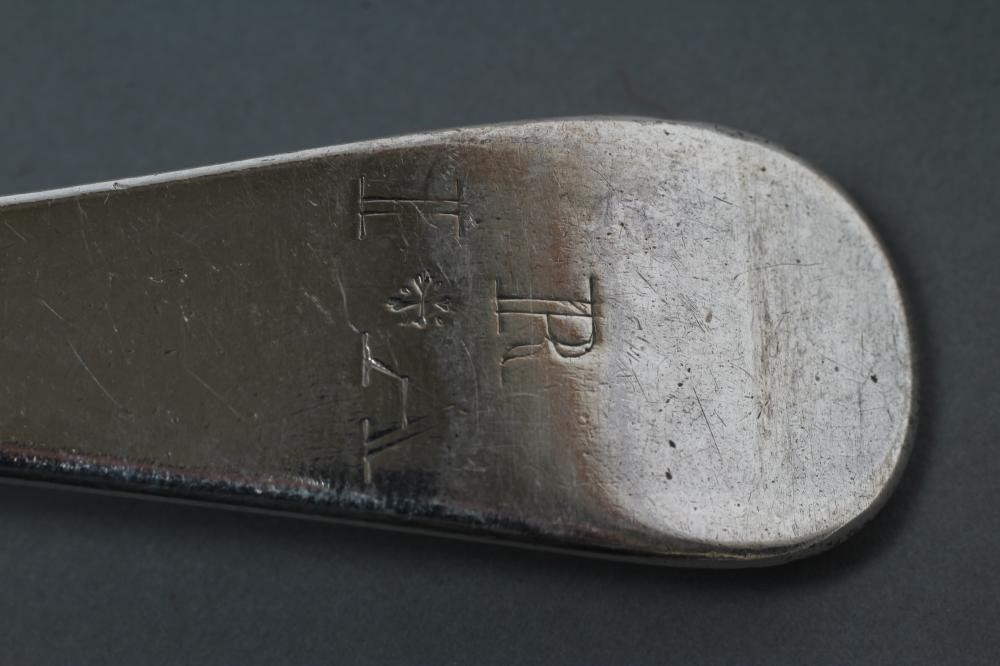 A PAIR OF LATE VICTORIAN SILVER SERVING SPOONS Image