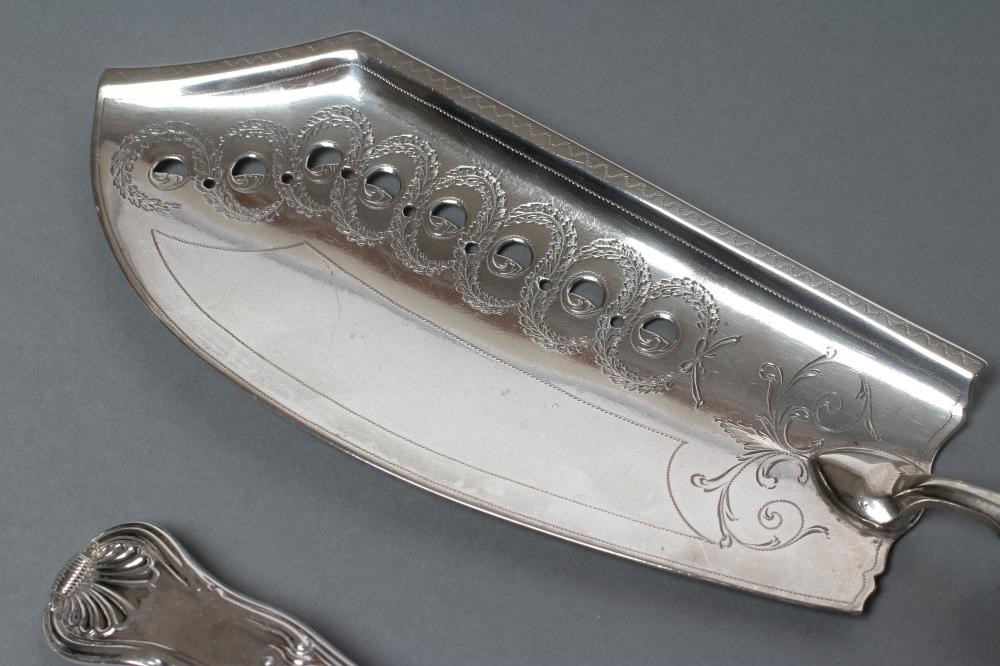 A LATE GEORGE III SILVER FISH SLICE Image