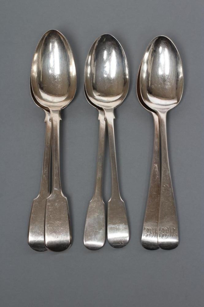 A PAIR OF GEORGE III SILVER OLD ENGLISH PATTERN TABLESPOONS Image