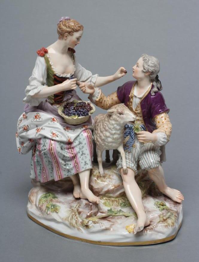 A MEISSEN PORCELAIN FIGURE GROUP Image