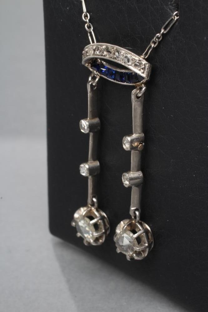 AN ART DECO DIAMOND AND SAPPHIRE NECKLACE Image