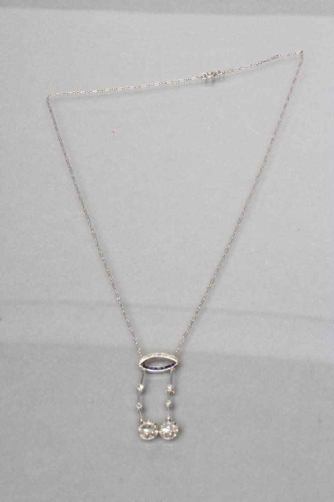 AN ART DECO DIAMOND AND SAPPHIRE NECKLACE Image
