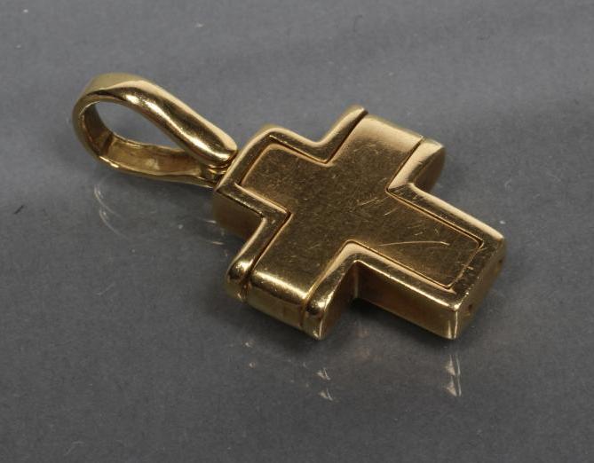 A CROSS PENDANT with line engraved border Image