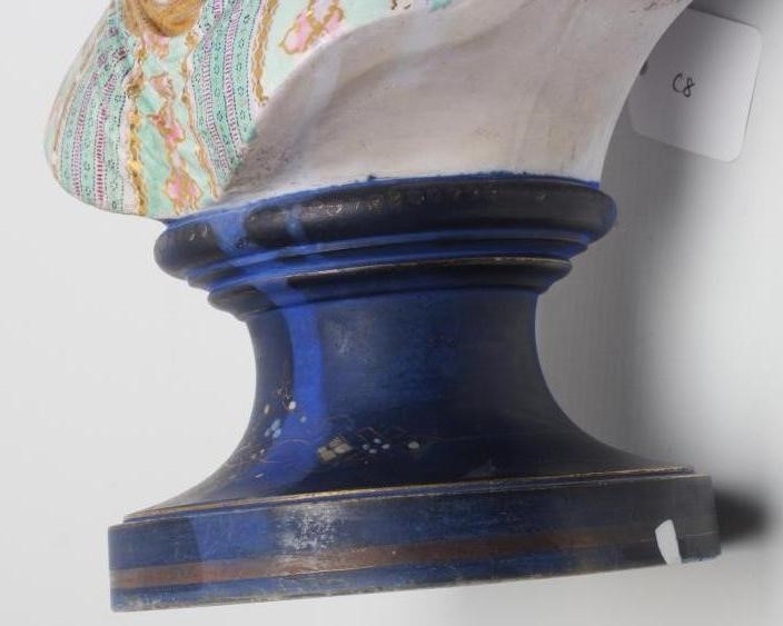 A VICTORIAN GEORGE JONES VEILED BRIDE PARIAN BUST with tinted features and enamelled dress with Image