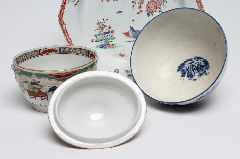 A BOW PORCELAIN QUAIL PATTERN OCTAGONAL PLATE Image