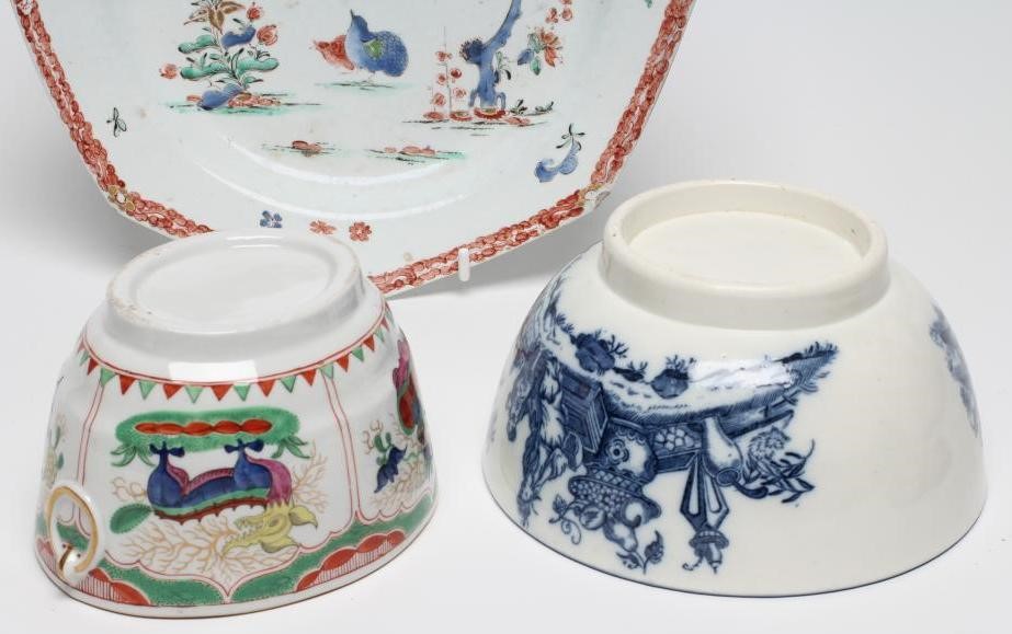 A BOW PORCELAIN QUAIL PATTERN OCTAGONAL PLATE Image