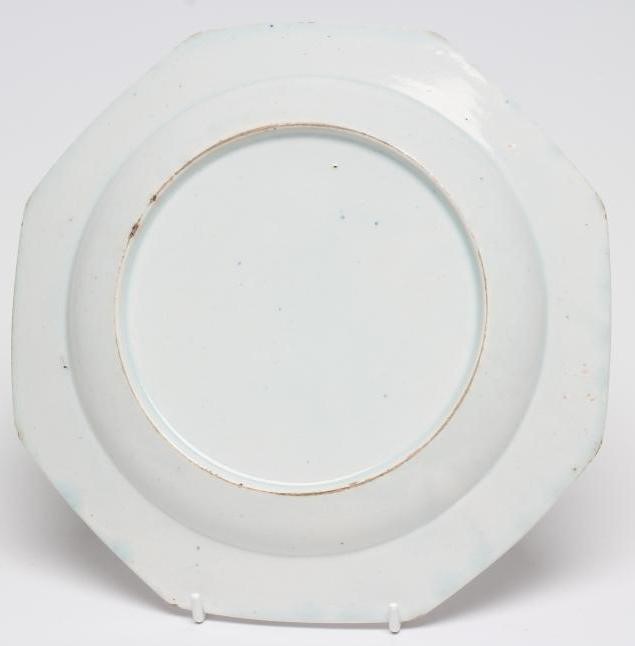 A BOW PORCELAIN QUAIL PATTERN OCTAGONAL PLATE Image