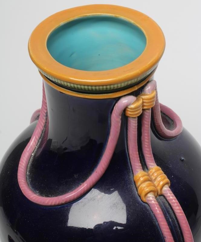 A VICTORIAN MINTON MAJOLICA URN AND COVER Image