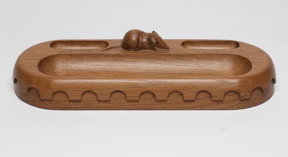 A ROBERT THOMPSON OAK DESK STAND Image